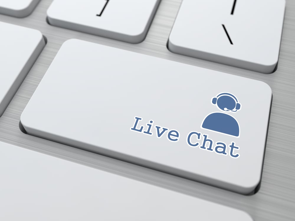 Live Chat Button on Modern Computer Keyboard. (v1)